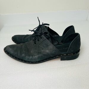 Freda Salvador Women's Leather D'Orsay Flats Black 10